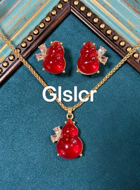 法式复古红色葫芦项链女轻奢小众设计感锁骨链2026新款爆款颈链