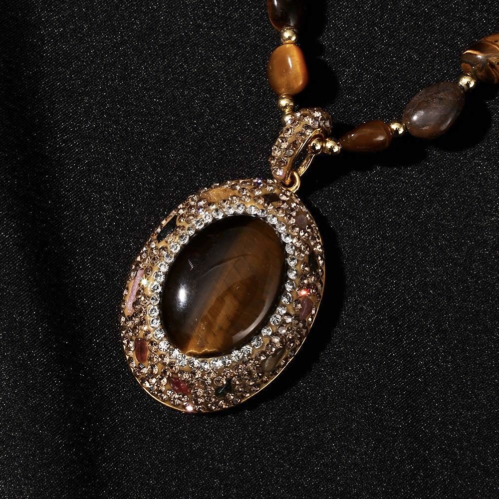 复古系列虎眼石项链秋冬新款吊坠颈链母亲节送礼物气质女毛衣链,饰品/流行首饰/时尚饰品新,项链,淘宝优惠券,粉丝福利购,淘宝优惠卷