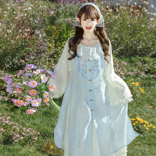 【重回汉唐初夏有风】汉洋折衷改良连衣裙长比甲明制汉服女款日常