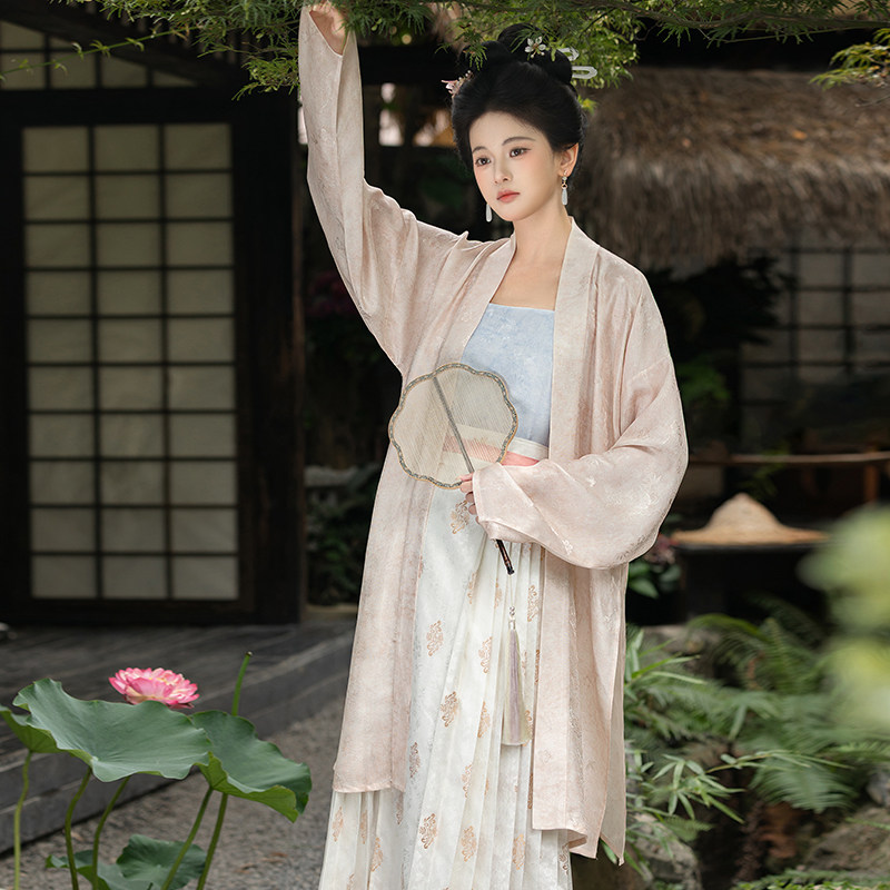 【重回汉唐瑶绡引】直领对襟长衫宋制褙子汉服含真丝桑蚕丝女装