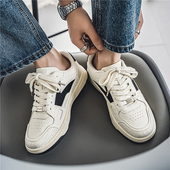 男士 百搭国潮鞋 2024新款 厚底板鞋 夏季 港风男鞋 小众设计小白鞋