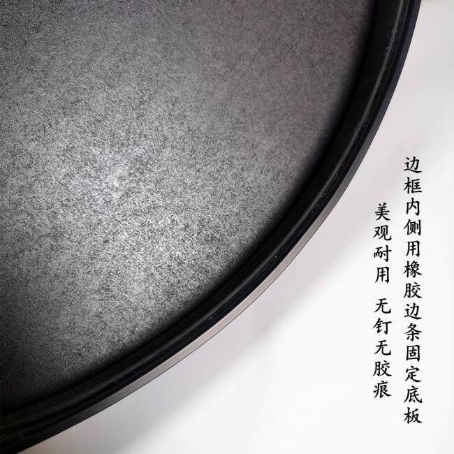 酒店桌面圆桌旋转圆盘定制铝合金边框摆景底盘花艺山石摆景摆台