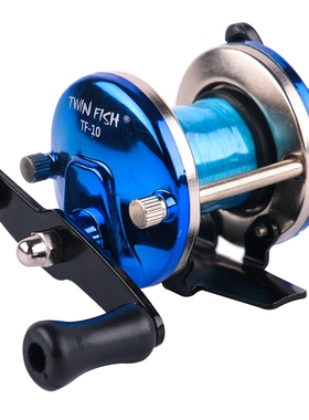 TF10鼓式轮冰冬钓轮小板轮横向轮路亚轮筏轮鱼轮带线黑蓝绿黄