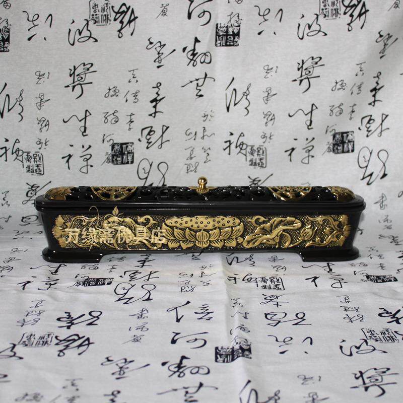 纯铜莲花香炉 线香炉 台湾纯铜六字真言大号卧香炉 铜卧炉