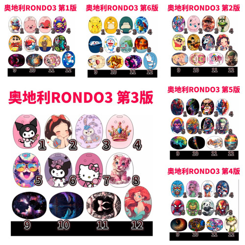 满10个包邮 RONDO3三代人工耳蜗奥地利 外壳贴纸，第1-6版