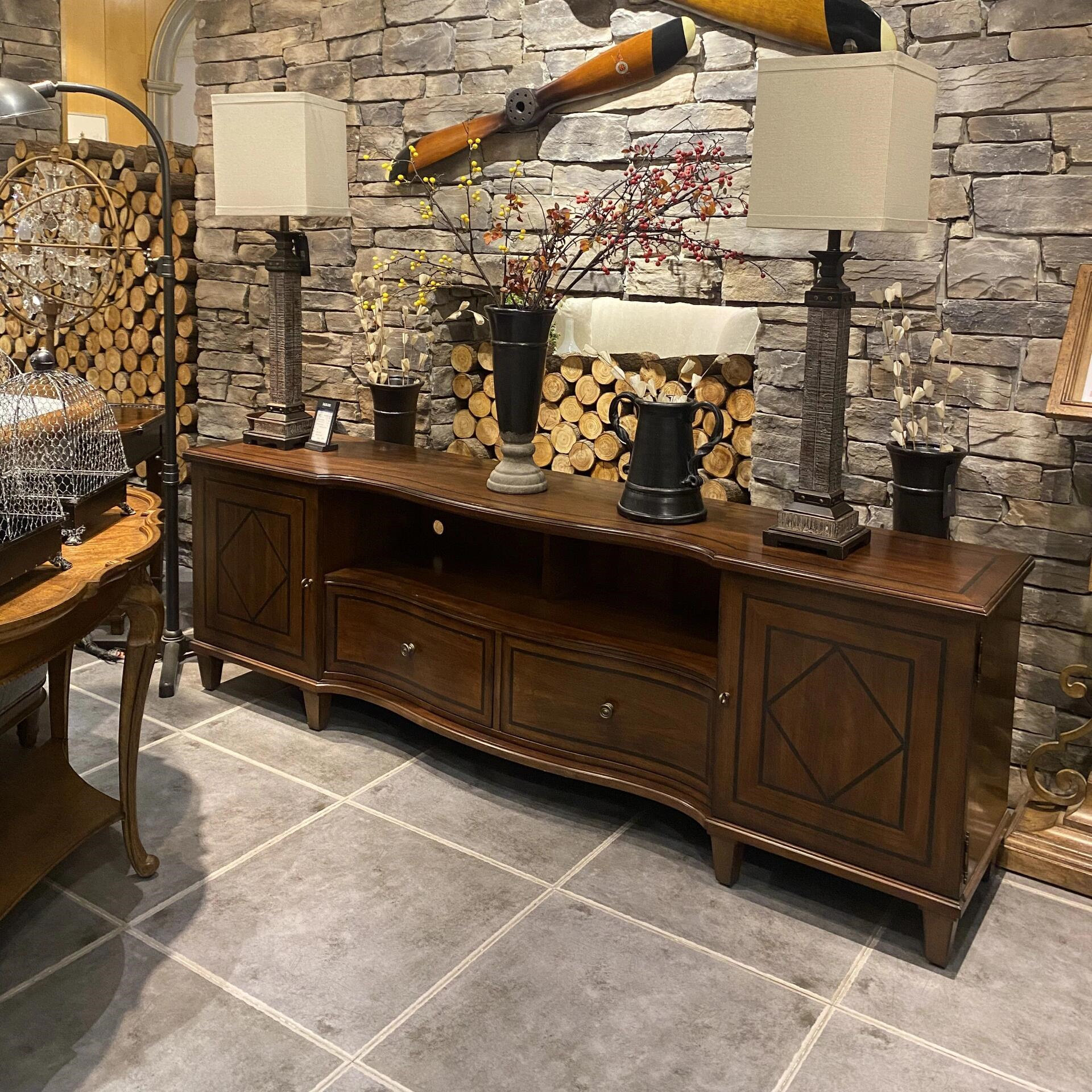 美克art家具夏图电视柜 美式法式实木波浪雕刻客厅储物电视柜定制,住宅家具,电视柜,淘宝优惠券,粉丝福利购,淘宝优惠卷