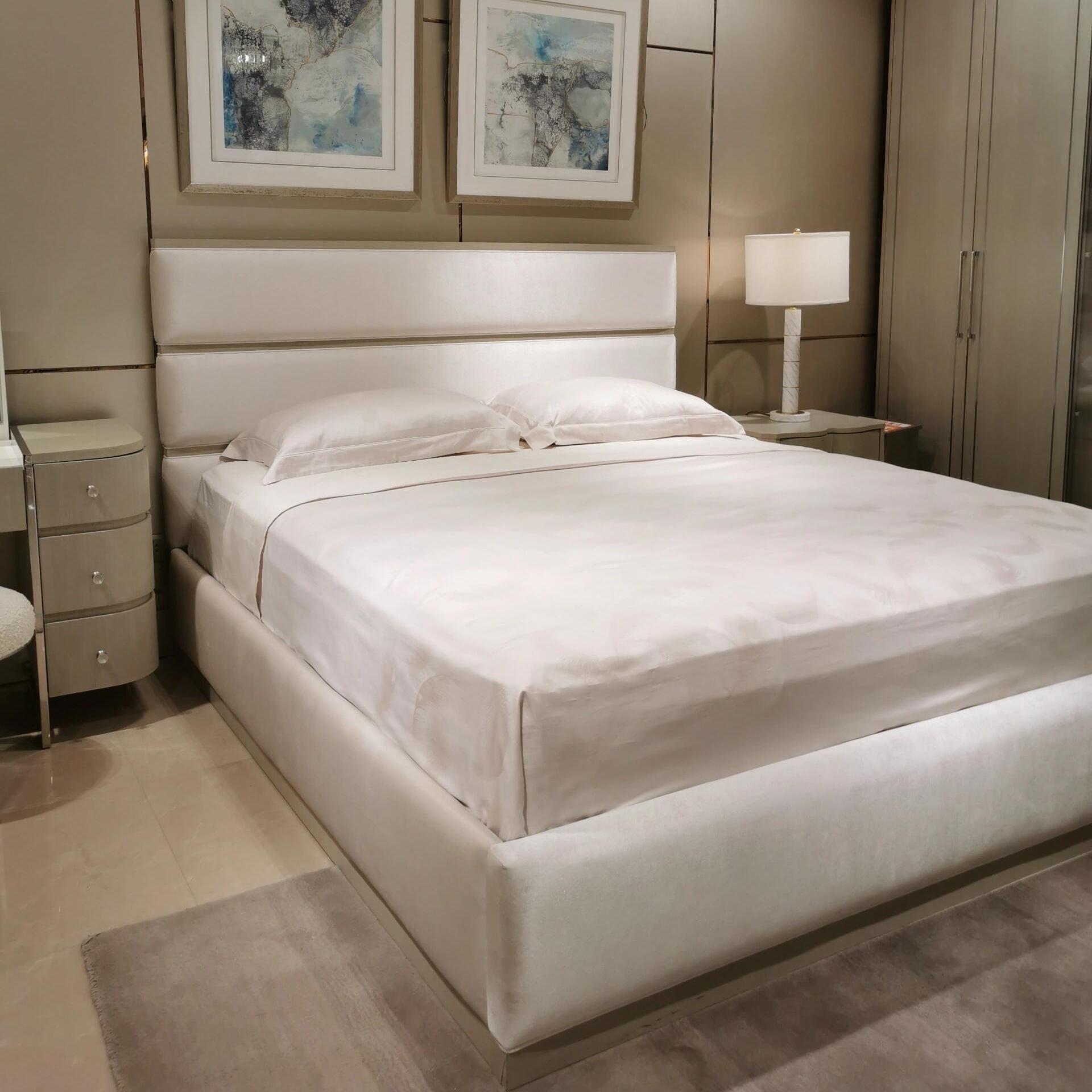 美克云上芭蕾art轻奢时尚床美式美家现代法式金属布艺软包双人床