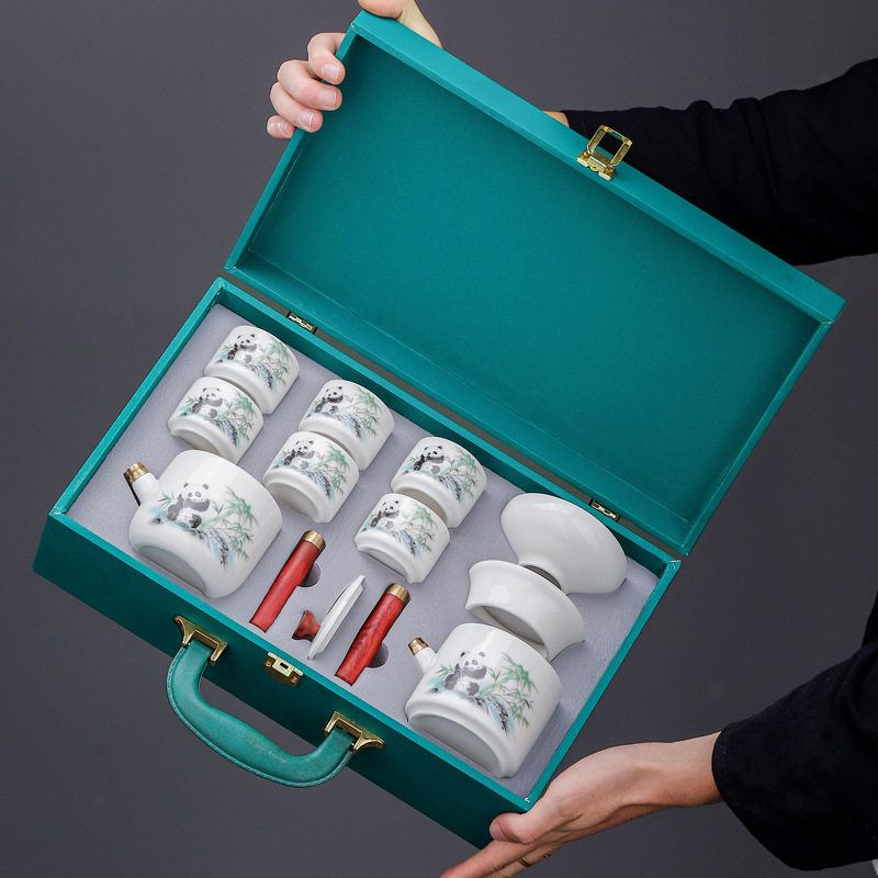 德化高端羊脂玉白瓷功夫茶具套装办公家用商务礼品伴手礼制定logo