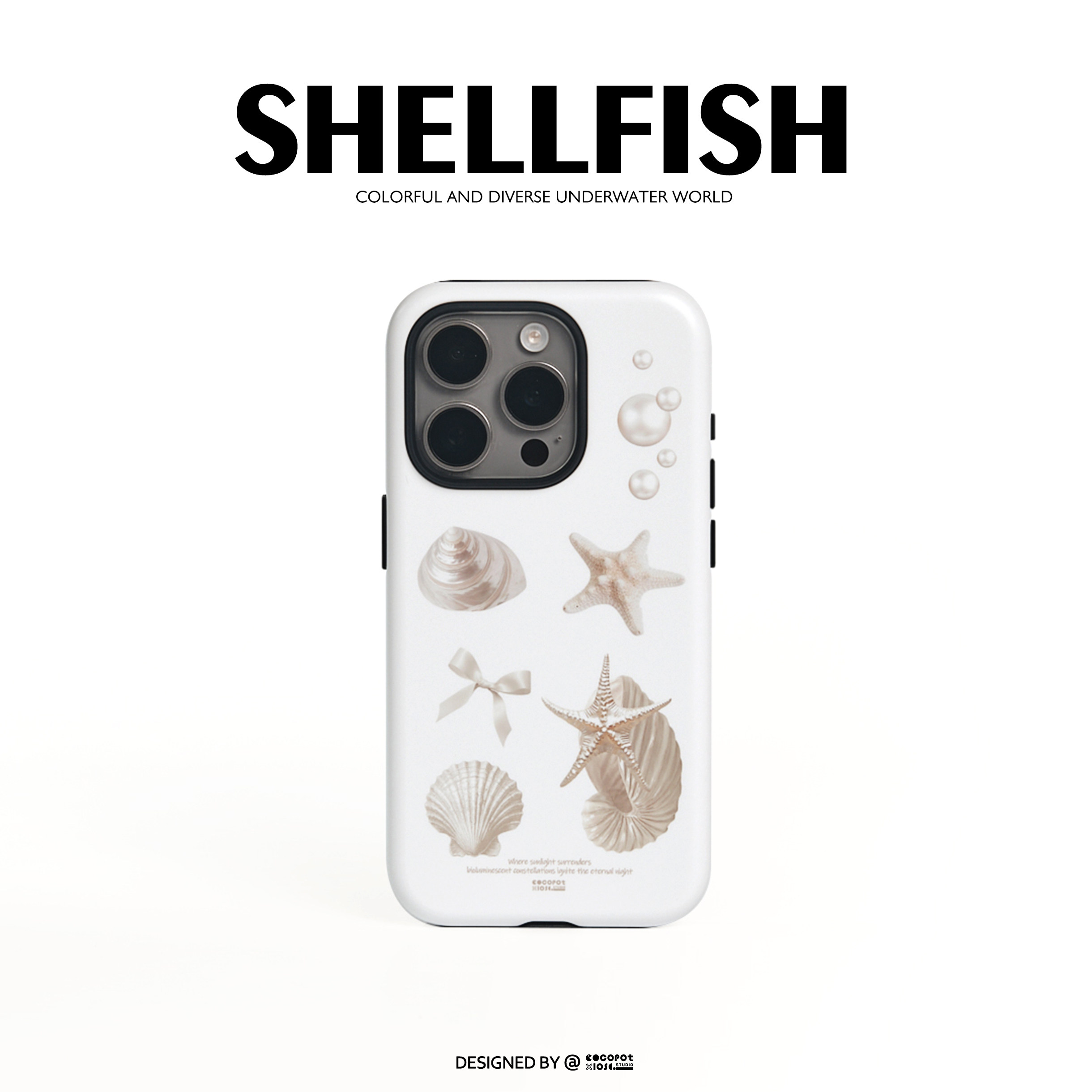 iosco【海底世界】磨砂质感 适用于苹果iPhone 17 16 15 14 Pro Max 二合一全包 韩国菲林 单层半包 简约贝壳,3C数码配件,手机保护套/壳,淘宝优惠券,粉丝福利购,淘宝优惠卷