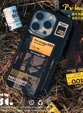 iosco原创设计复古胶片iPhone 17 16 15 pro透黑手机壳 新款拍立得相框 苹果14pm适用于13保护壳 可放照片