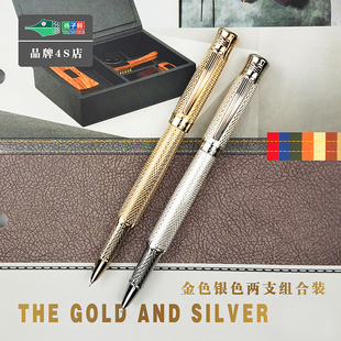 扬子鳄996全金全银刻花包尖35度弯尖高档男女练字美工笔钢笔送礼