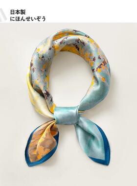 日本实用礼物送妈妈系脖高级感100%真丝小方巾2025新款绑发丝巾