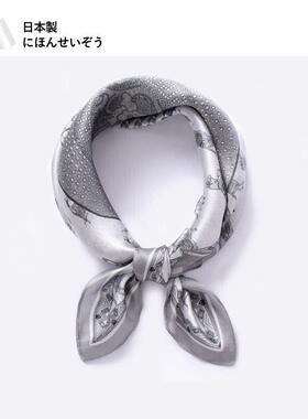 日本漂亮波点100%桑蚕丝真丝丝巾系脖女夏季衬衫2025新款小方巾