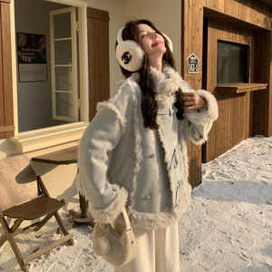 【现货】数据好Z168-H331灰蓝色羊羔毛皮毛一体P215控328图片