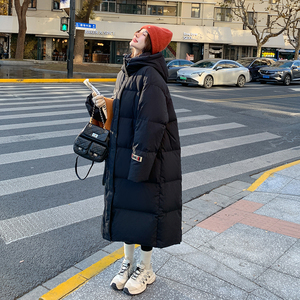 现货数据好！168-6615黑色长款贴标90绒羽绒服P335控498图片