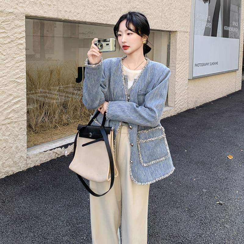 现货数据好！168-H108蓝色小香风外套P145控218,女装西装,浙宝168