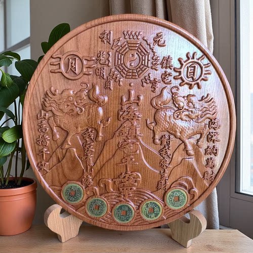 麒麟山海镇桃木家居镇宅室外大门路口阳台窗外天斩壁刀挂件摆件