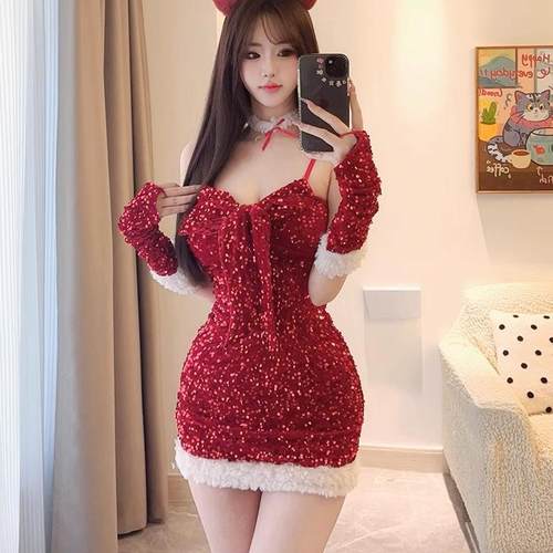 圣诞节主题服装cosplay性感夜场派对兔子装新年圣诞小麋鹿cos服