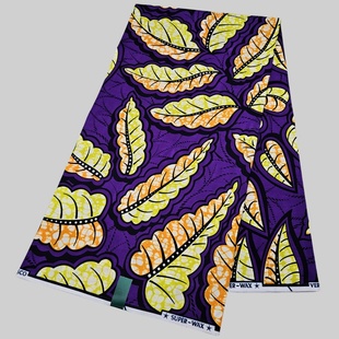 fabric全棉6碼 面料衣服頭巾布 Wax 超級蠟40X40非洲蠟染布African