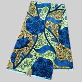 African Wax Fabric 涤纶穆斯林非洲蜡染布polyester 6码 超级蜡布