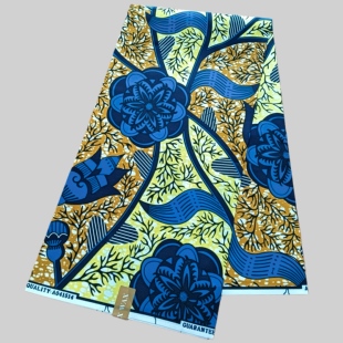 涤纶穆斯林非洲蜡染布polyester African Wax Fabric 6码超级蜡布
