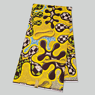 涤纶非洲蜡染布polyester African Wax Fabric 6码超级蜡布