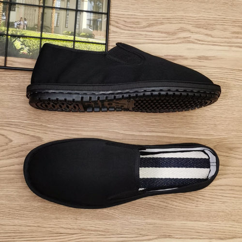 西山布鞋全黑纯黑透气休闲百搭