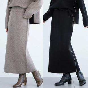 丰盈厚实触感直筒针织半裙 顺滑纹理 ZOEYJA佐佐家 Barn.双面双色