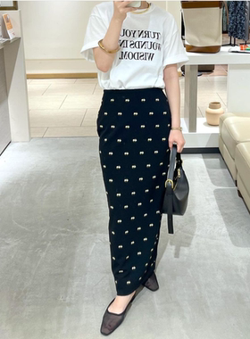 ZOEYJA佐佐家 LD唯美古典华丽花卉刺绣 自然舒展优雅后开叉半身裙