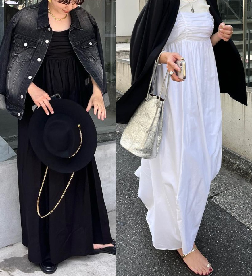 LD华丽时髦SMOCKING吊带连衣裙