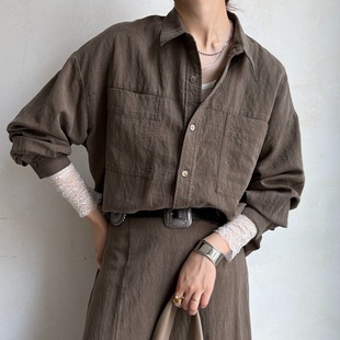 再生纤维垂坠质感舒适廓形口袋衬衫 ZOEYJA佐佐家 DD精妙低饱和色