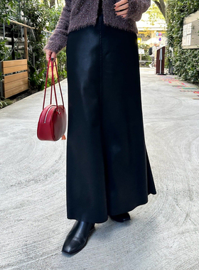 ZOEYJA佐佐家 SHEN@RY弹力哑光皮革流畅自如简洁美人鱼廓形半身裙