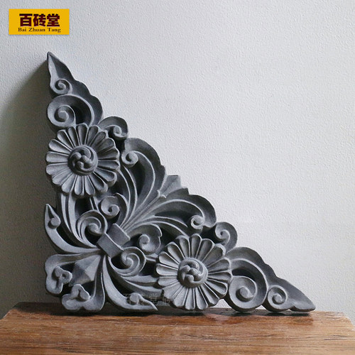 仿古砖雕中式角花古建水泥浮雕