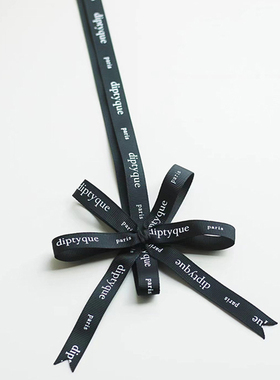 成品适用diptyque蒂普提克车载香薰丝带蝴蝶结装饰用黑色挂绳带子