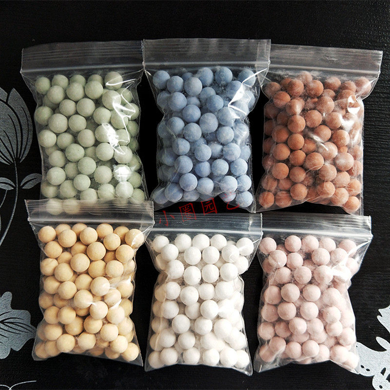 陶碳球负离子无土栽植彩色陶粒球 彩陶粒 鹅卵五彩石包邮水培装饰