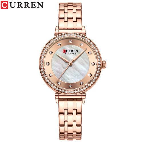Curren/卡瑞恩9087女士手表 时尚女表石英表 休闲手表钢带表腕表