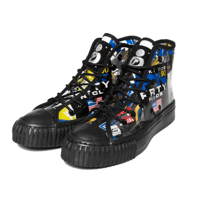 现货满印透明休闲运动高帮板鞋