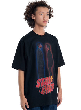 STARCHILD尖峰时刻RUSHHOUR经典电影人像印花宽松休闲圆领短袖T恤