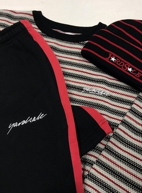 现货 YARDSALE 2-Tone 休闲长裤抽绳松紧运动裤刺绣LOGO英国品牌