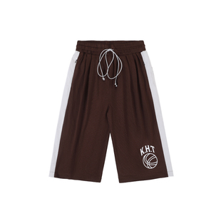 kahut KHT basketball mesh shorts 宽松印花休闲七分网眼篮球裤