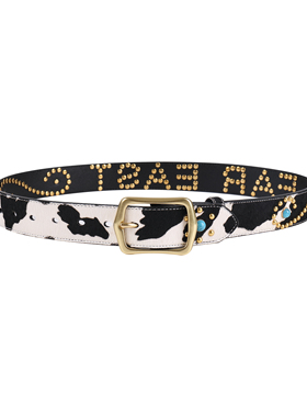 SWFI远东 25AW 美式复古真奶牛皮镶嵌绿松石头层牛皮黄铜腰带皮带