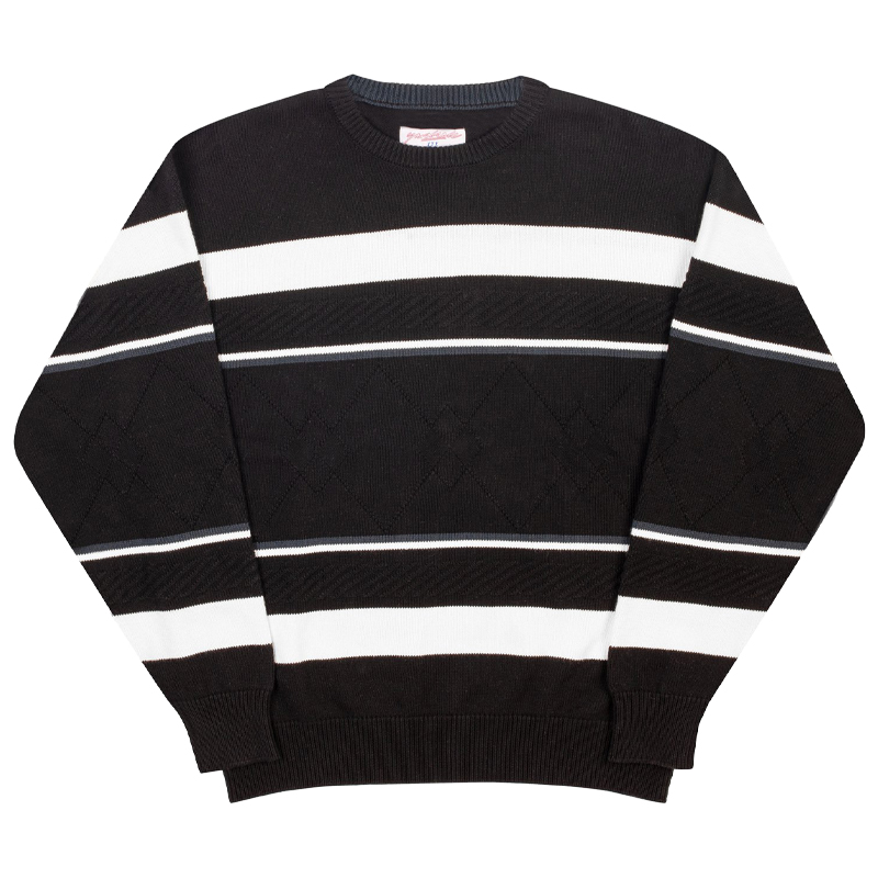 现货 YARDSALE Lounge Knit 刺绣LOGO纯棉针织衫休闲毛衣扭花拼色