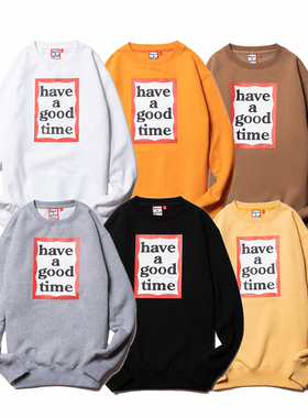 现货 have a good time FRAME CREWNECK 基础红LOGO圆领加绒卫衣