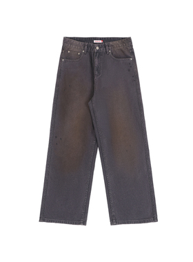 kahut 字母K印花regular work pant 休闲宽松做旧直筒工装裤男女