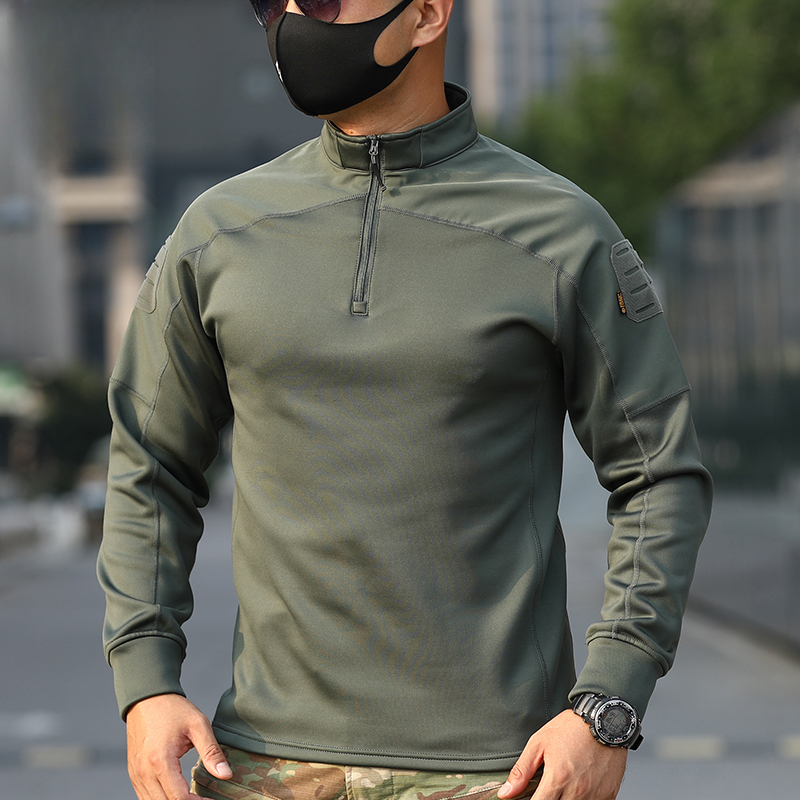 户外迷彩长袖战术蛙服加绒训练服