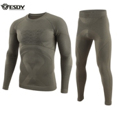 ESDY户外紧身运动内衣男2026新款 冬保暖速干排汗骑行训练健身套装