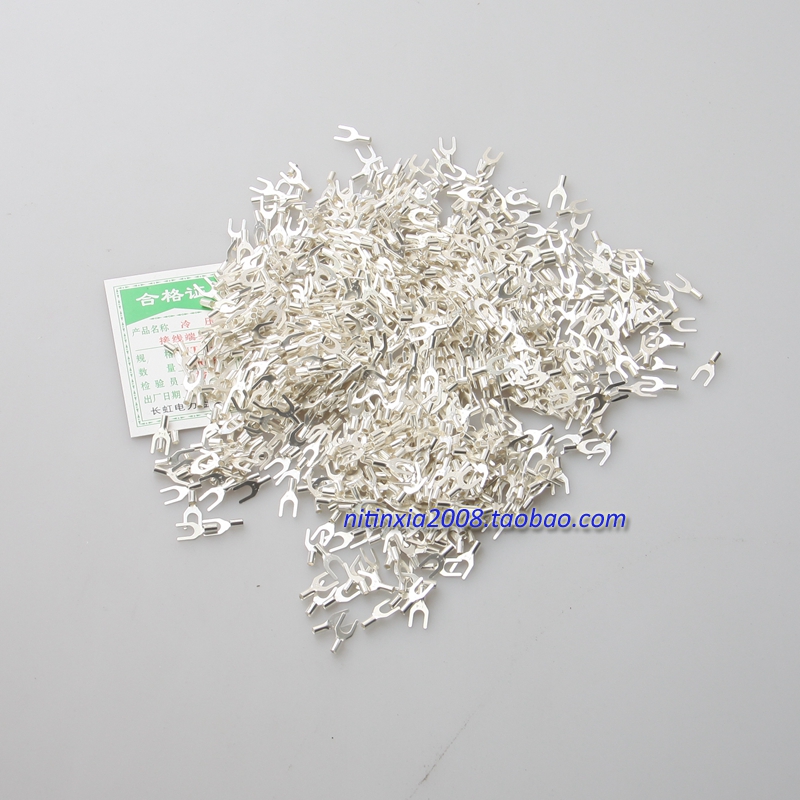 接线端子冷压u型铜叉形裸端子