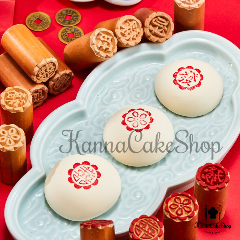 中国风点心装饰 甜品印章馒头印章木质印章 新年糕点工具烘焙模具