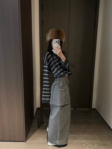 Big口袋 Glog 韩国东大门26秋季 高支水洗棉美式工装裤休闲裤女