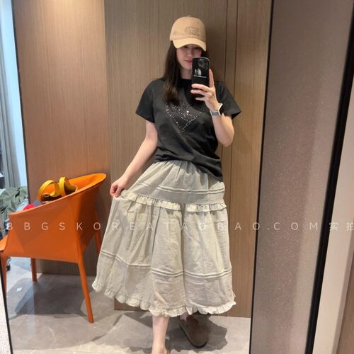 现货2026春夏季新款女装亮片爱心小版小宽松短袖T恤